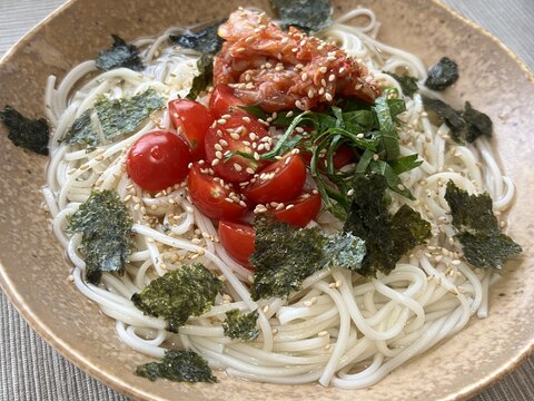 夏にサッパリ！冷麺風ひやむぎ